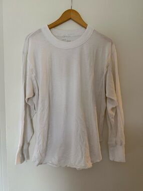 aerie Long-Sleeve Crew Tee — White